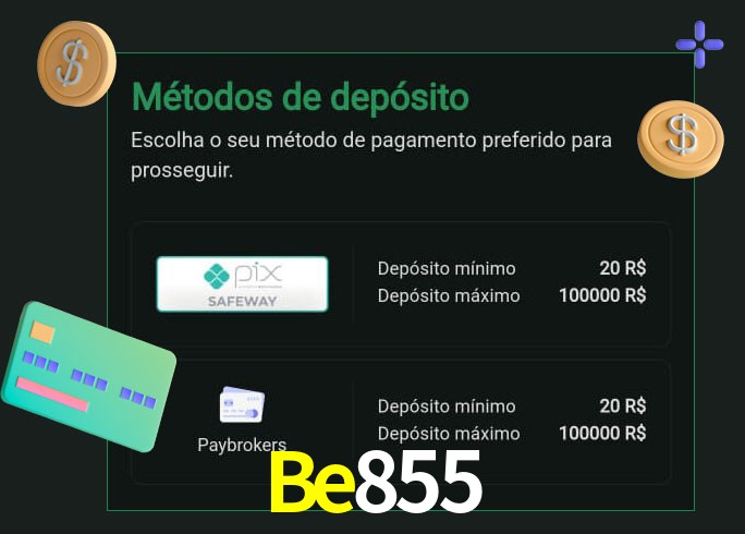 O cassino Be855 oferece uma grande variedade de métodos de pagamento